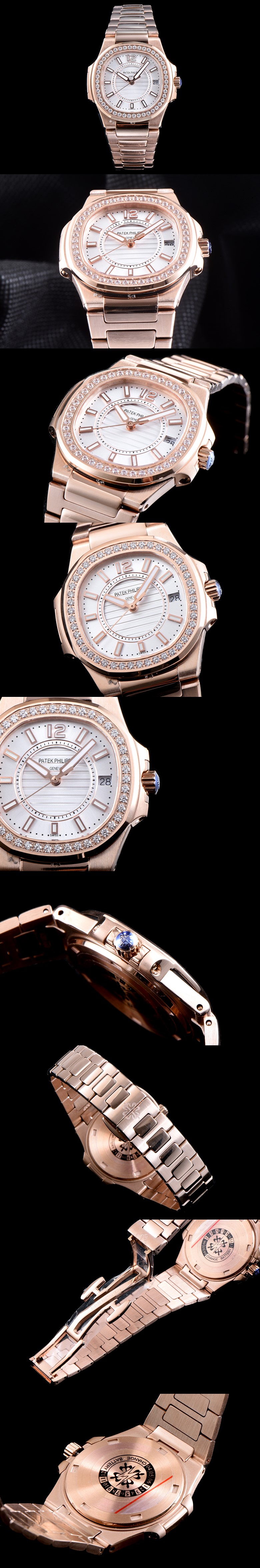 파텍필립 여성용 노틸러스-6 쿼츠 70101R-001